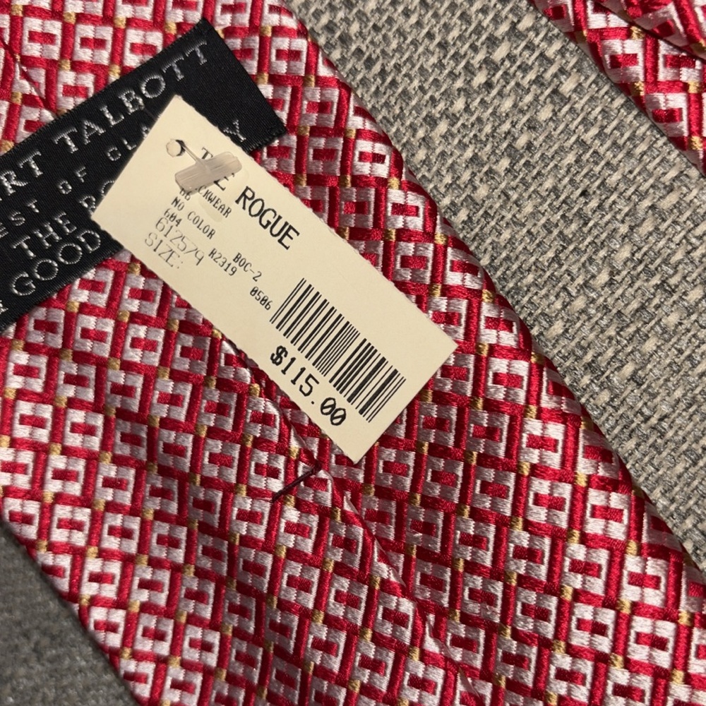 Robert TALBOTT red tie NWT - Picture 3 of 3